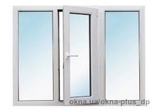 Трехстворчатое окно WDS размером 2100 на 1400 с одной створкой